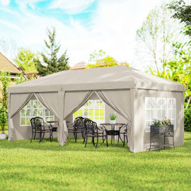 Tonnelle Pfingstthal Barnum Pliant Étanche Anti-UV Beige 5,85x2,95m avec Sac