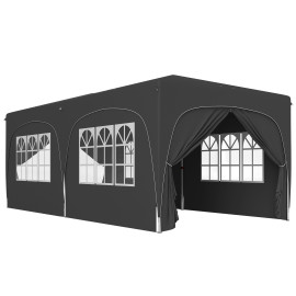 Tonnelle Centulio Pop-Up Automatique 3x6m Anthracite Résistante UV & Réglable