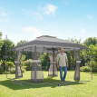 Tonnelle Leovigild Pop-Up Anti-Insectes avec Moustiquaire Gris Clair 4x4m Protection UV30+