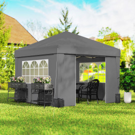 Barnum Étremont Pop-Up Anthracite Tonnelle Jardin Fête Résistante UV30+