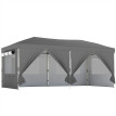 Tonnelle Pop-Up Turón Abri Jardin Extérieur Résistant Gris Foncé Crème 17.5m²