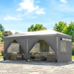 Tonnelle Pop-Up Turón Abri Jardin Extérieur Résistant Gris Foncé Crème 17.5m²
