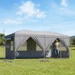 Tonnelle Pop-Up Turón Abri Jardin Extérieur Résistant Gris Foncé Crème 17.5m²