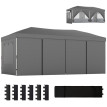 Tonnelle Pop-Up Turón Abri Jardin Extérieur Résistant Gris Foncé Crème 17.5m²