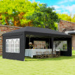 Tonnelle Klingelbach Barnum Pliable Pop-Up 4 Fenêtres Noir Événements Extérieurs Résistante
