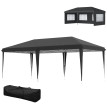 Tonnelle Klingelbach Barnum Pliable Pop-Up 4 Fenêtres Noir Événements Extérieurs Résistante