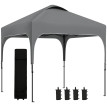 Tonnelle Aldwyn Pop-Up Grise Automatique avec Accessoires Fête Extérieur Résistante