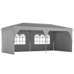 Tonnelle Adalgiso 3x6m Barnum Pliable Parois Amovibles Gris Clair Protection UV50+