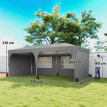 Tonnelle Adalgiso 3x6m Barnum Pliable Parois Amovibles Gris Clair Protection UV50+