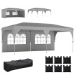 Tonnelle Adalgiso 3x6m Barnum Pliable Parois Amovibles Gris Clair Protection UV50+