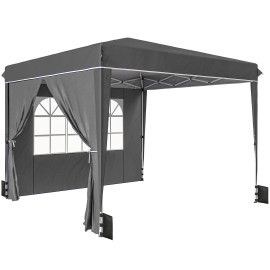 Tonnelle Ximeno Pop-Up Extérieure Gris Foncé Résistante UV Vent Stable