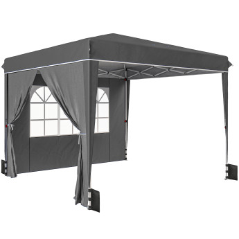 Tonnelle Ximeno Pop-Up Extérieure Gris Foncé Résistante UV Vent Stable