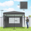 Tonnelle Ximeno Pop-Up Extérieure Gris Foncé Résistante UV Vent Stable
