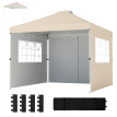 Tonnelle Ubiale Barnum Pop-Up Étanche UV50+ 3 Parois Blanc Cassé