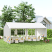 Tente Barnum Leofric Réception Événementielle 6x3m Acier Galvanisé Blanc 170g/m²