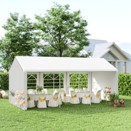 Tente Barnum Leofric Réception Événementielle 6x3m Acier Galvanisé Blanc 170g/m²