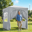 Tonnelle Frotbert Barnum Pliable Pop-Up Réglable Abri Jardin Extérieur Gris Clair