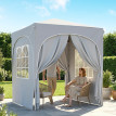 Tonnelle Frotbert Barnum Pliable Pop-Up Réglable Abri Jardin Extérieur Gris Clair