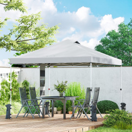 Tonnelle Laujar Jardin Pliable Montage Express Protection Solaire Blanc 3x3m