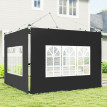Parois Latérales Obstbach pour Tonnelle 3x3m 3x4m Extérieur Noir Robuste