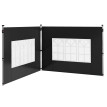 Parois Latérales Obstbach pour Tonnelle 3x3m 3x4m Extérieur Noir Robuste