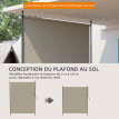 Store Kriemhild Brise-Vue Extensible Sans Perçage Alu Grège 270 cm