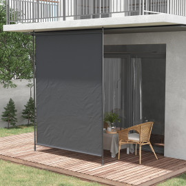 Store Válor Brise-Vue Réglable Sans Perçage Alu Gris 200x305 cm