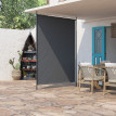 Store Válor Brise-Vue Réglable Sans Perçage Alu Gris 200x305 cm