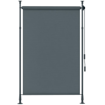 Store extérieur Adalvaro rétractable manuel gris anti-UV protection solaire jardin 200x310cm