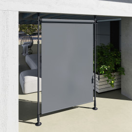 Store extérieur Adalvaro rétractable manuel gris anti-UV protection solaire jardin 200x310cm