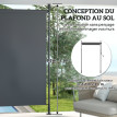 Store extérieur Adalvaro rétractable manuel gris anti-UV protection solaire jardin 200x310cm