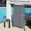 Store extérieur Adalvaro rétractable manuel gris anti-UV protection solaire jardin 200x310cm