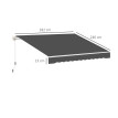 Toile Store Gualchos Remplacement Résistante Anti-UV Gris 282x240 cm