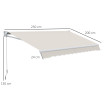Store Banne Moclín Manuel Extérieur Résistant Crème pour Terrasse Jardin Balcon 200x250cm
