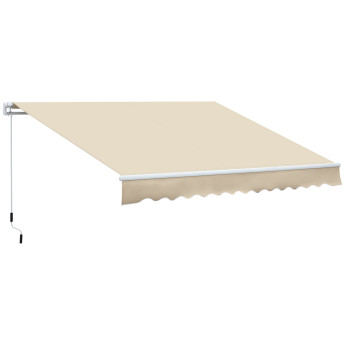 Store Banne Recesvinto Manuel Rétractable Alu Terrasse Commerce Beige 3,5x2,5m