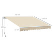 Store Banne Recesvinto Manuel Rétractable Alu Terrasse Commerce Beige 3,5x2,5m