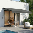 Store Poscante Banne Manuelle Réglable Aluminium Anti-UV Gris Anthracite