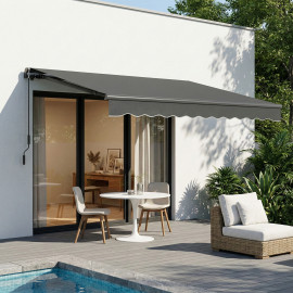 Store Poscante Banne Manuelle Réglable Aluminium Anti-UV Gris Anthracite