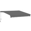 Store Poscante Banne Manuelle Réglable Aluminium Anti-UV Gris Anthracite