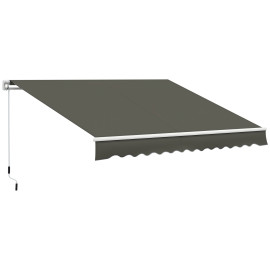 Store Banne Gareth Manuel Rétractable Alu Gris Terrasse Commerce 3,5x2,5m