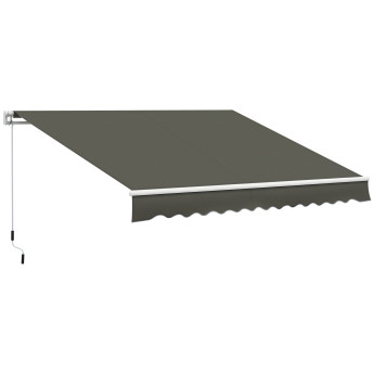 Store Banne Gareth Manuel Rétractable Alu Gris Terrasse Commerce 3,5x2,5m