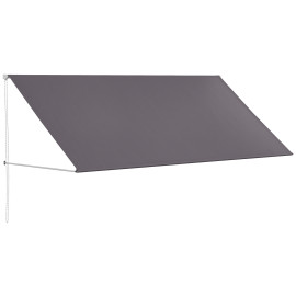 Store Banne Cloverwick Rétractable Réglable Gris Foncé Terrasse Commerce UV30+