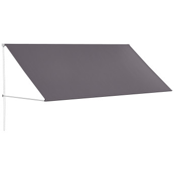 Store Banne Cloverwick Rétractable Réglable Gris Foncé Terrasse Commerce UV30+