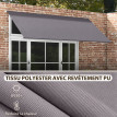 Store Banne Cloverwick Rétractable Réglable Gris Foncé Terrasse Commerce UV30+