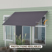 Store Banne Cloverwick Rétractable Réglable Gris Foncé Terrasse Commerce UV30+