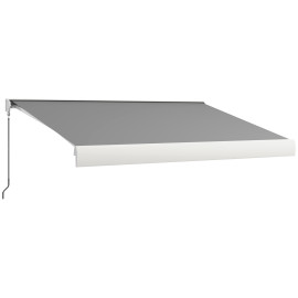 Store Banne Motorisé Teodobaldo Gris Clair Extérieur Résistant Télécommande