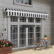 Store Banne Ingelran Manuel Rétractable Imperméable Terrasse Bleu Blanc 4x2.5m