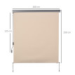 Store Zorzone Extérieur Enrouleur Vertical 160x250cm Beige Résistant Intempéries