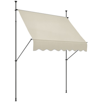 Store Nuncio autoportant inclinable rétractable 2x1,2m sable sans perçage terrasse balcon
