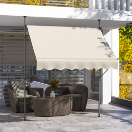 Store Nuncio autoportant inclinable rétractable 2x1,2m sable sans perçage terrasse balcon